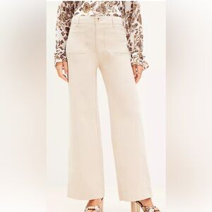 Loft Palmer Wide Leg Corduroy Pant Sz 00P in Pearl
